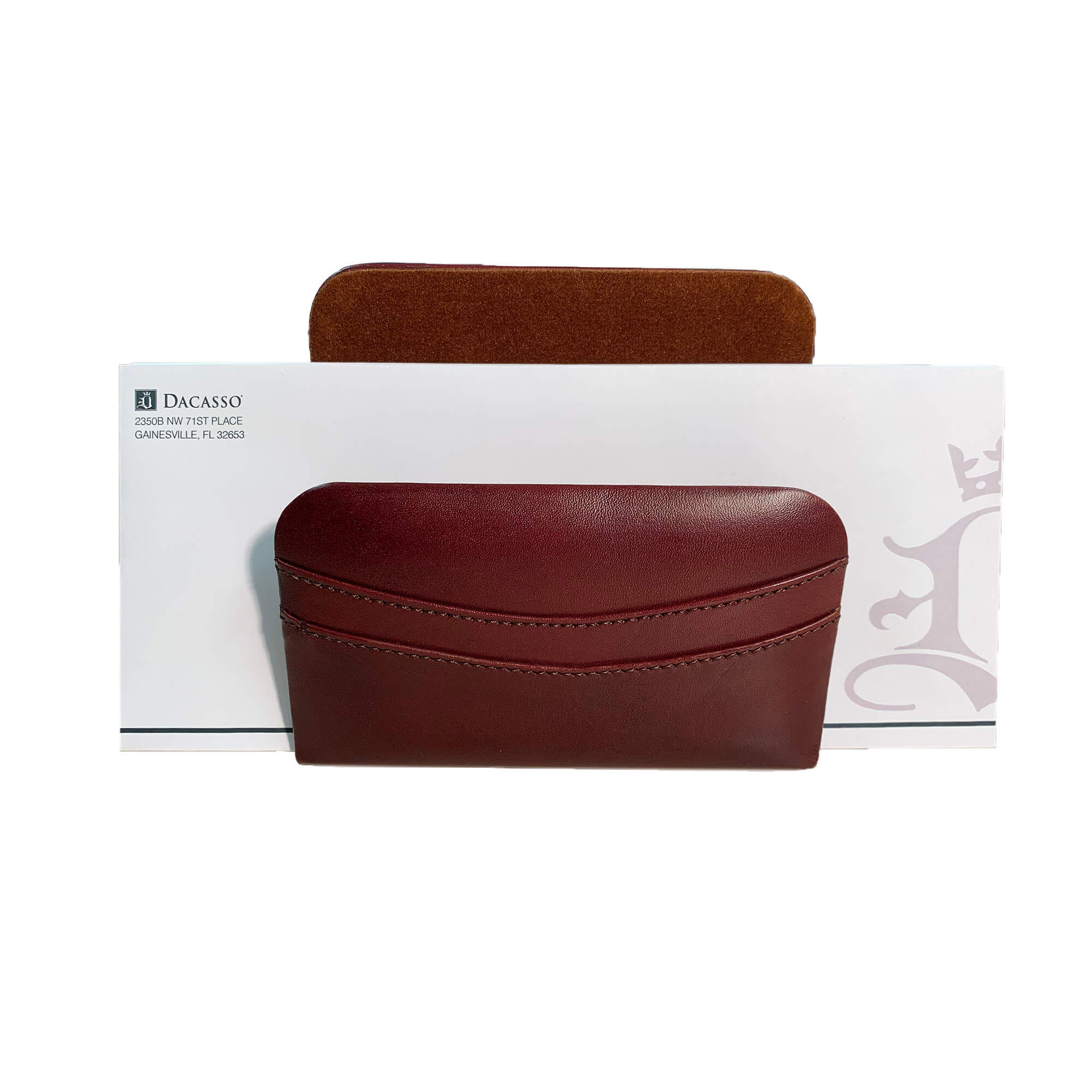 Saddle Brown Leather Desk Set, 5pc