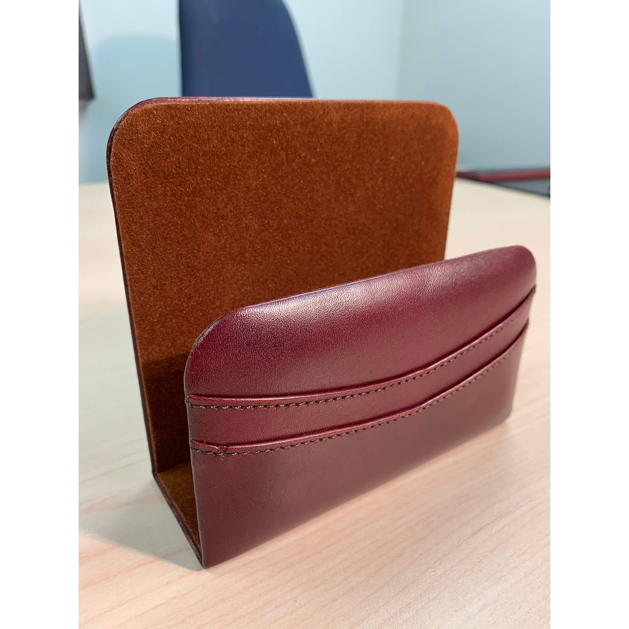 Saddle Brown Leather Letter Holder