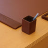 Saddle Brown Leather Pencil Cup