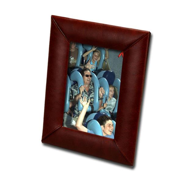Mocha Leather Frame 4 x 6 Classic Brown Display Piece Item