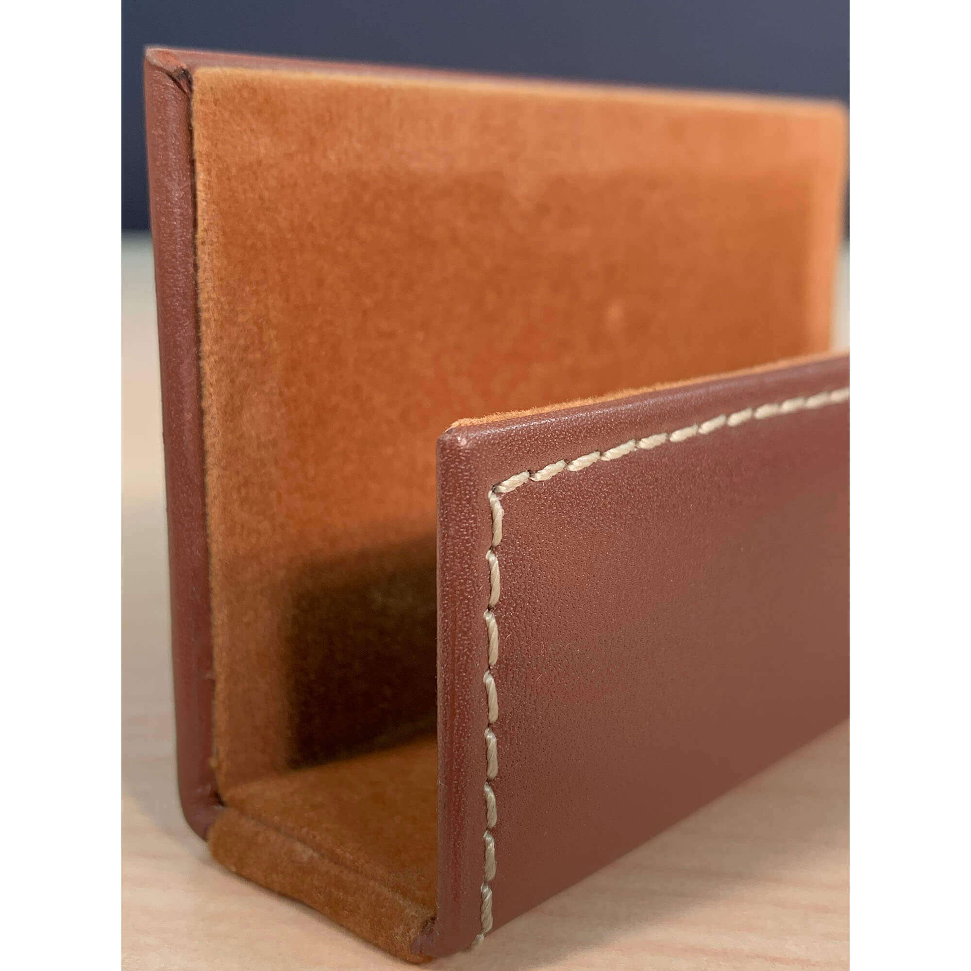 Rustic (Sienna) Brown Leather Business Card Holder