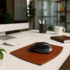 Rustic (Sienna) Brown Leather Mouse Pad