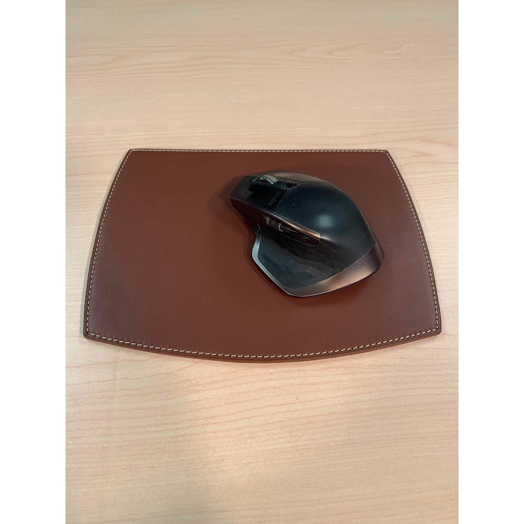 Rustic (Sienna) Brown Leather Mouse Pad
