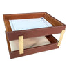 Rustic (Sienna) Brown Leather Letter Tray, Stacking Set, Gold