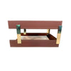 Rustic (Sienna) Brown Leather Letter Tray, Stacking Set, Gold