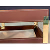 Rustic (Sienna) Brown Leather Letter Tray, Stacking Set, Gold