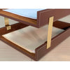 Rustic (Sienna) Brown Leather Letter Tray, Stacking Set, Gold