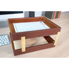 Rustic (Sienna) Brown Leather Letter Tray, Stacking Set, Gold