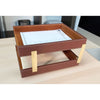 Rustic (Sienna) Brown Leather Letter Tray, Stacking Set, Gold