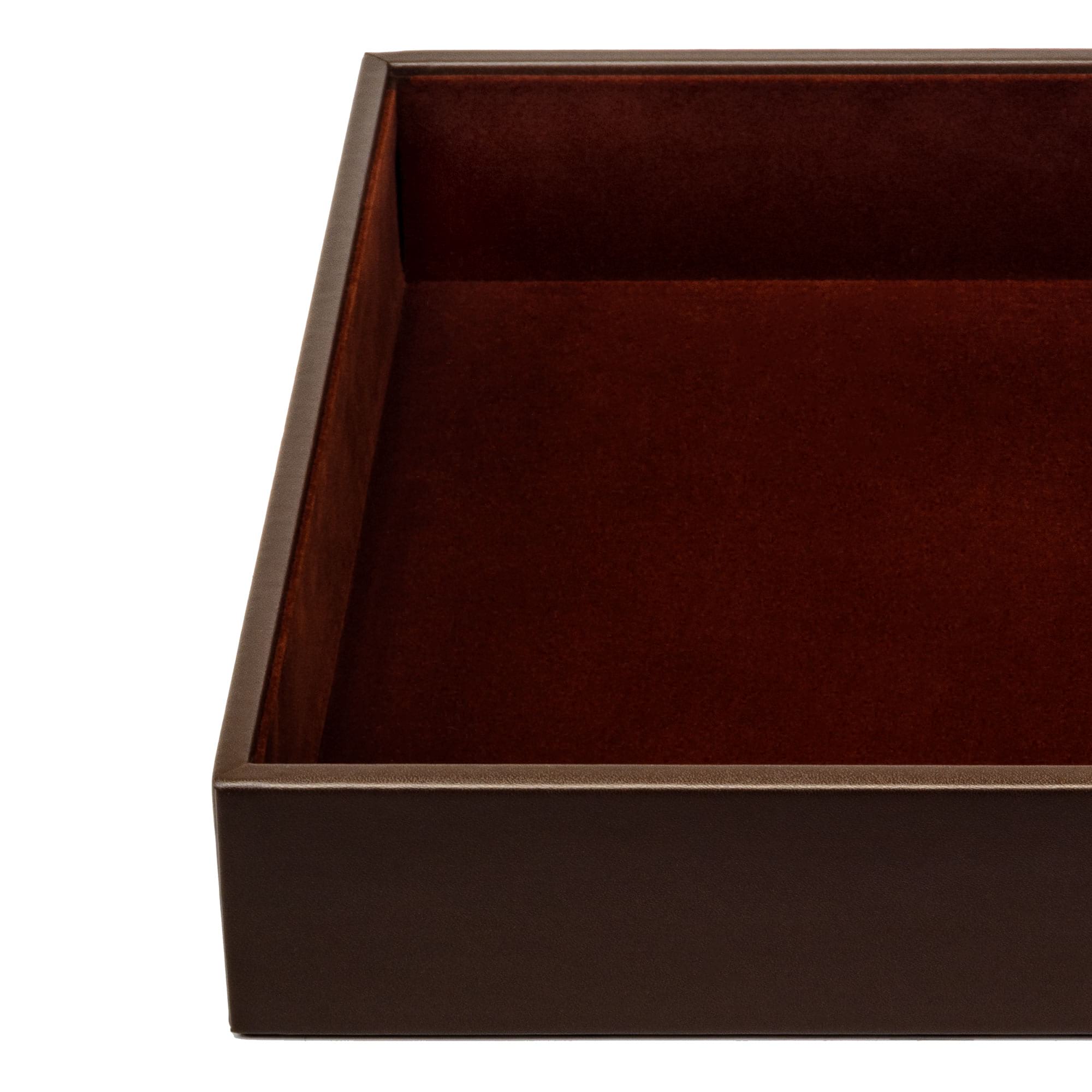 Chocolate Brown Leatherette Organizing Tray