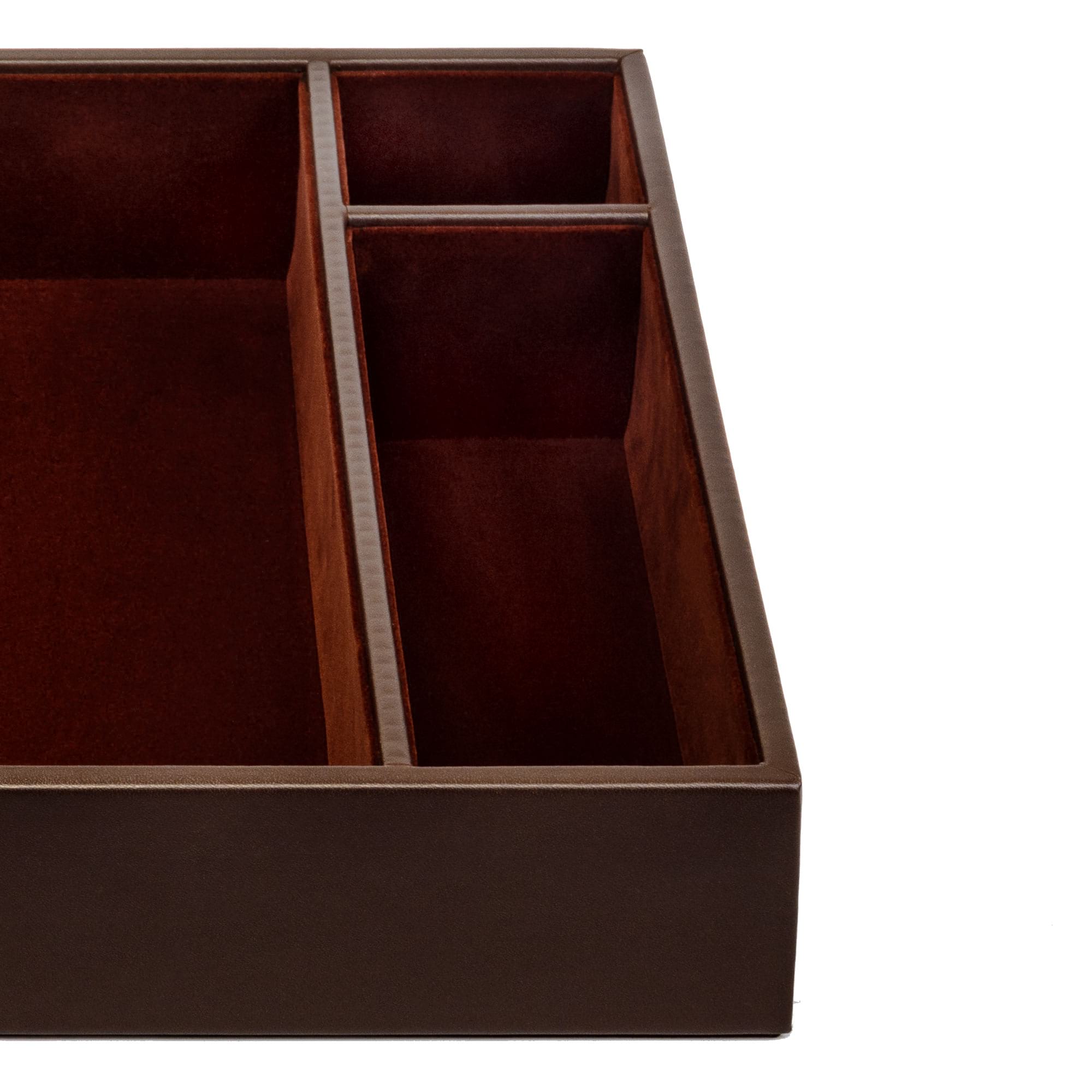Chocolate Brown Leatherette Organizing Tray