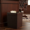 Chocolate Brown Leather Square Waste Basket, 14 Qt
