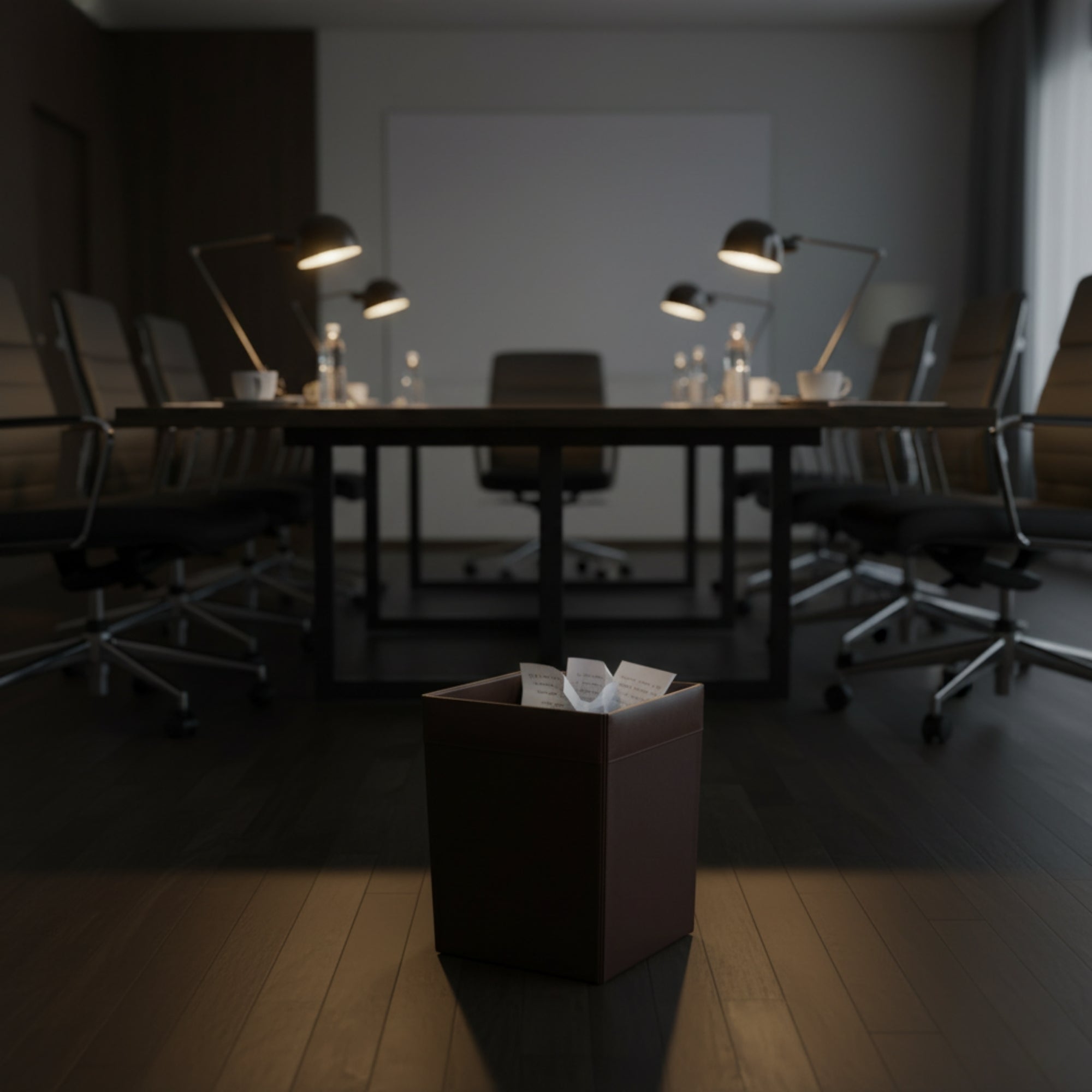 Chocolate Brown Leather Square Waste Basket, 14 Qt