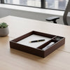 Chocolate Brown Leather Conference Room Organizer Tray