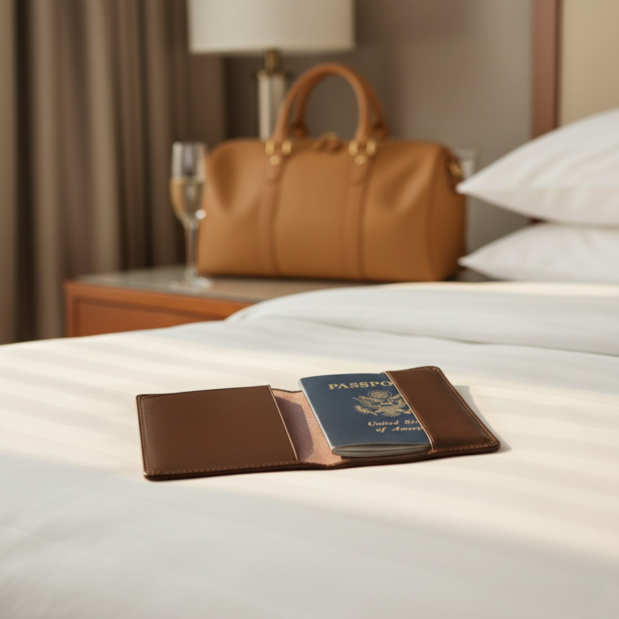 Chocolate Brown Leather Passport Holder