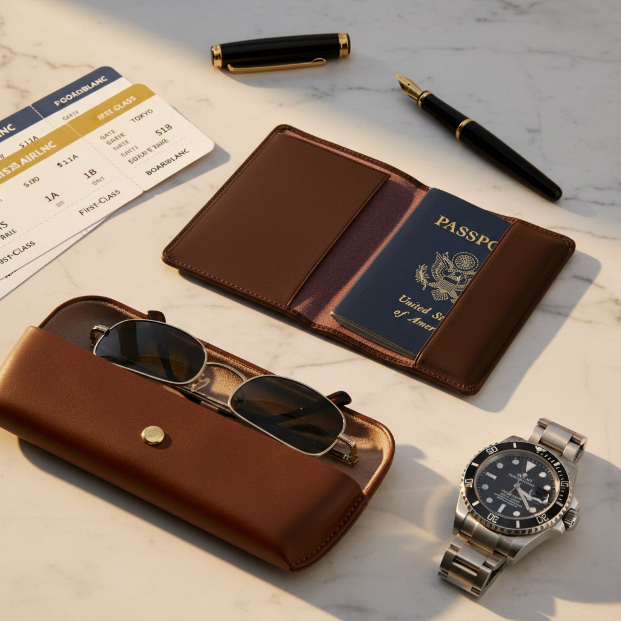 Chocolate Brown Leather Passport Holder