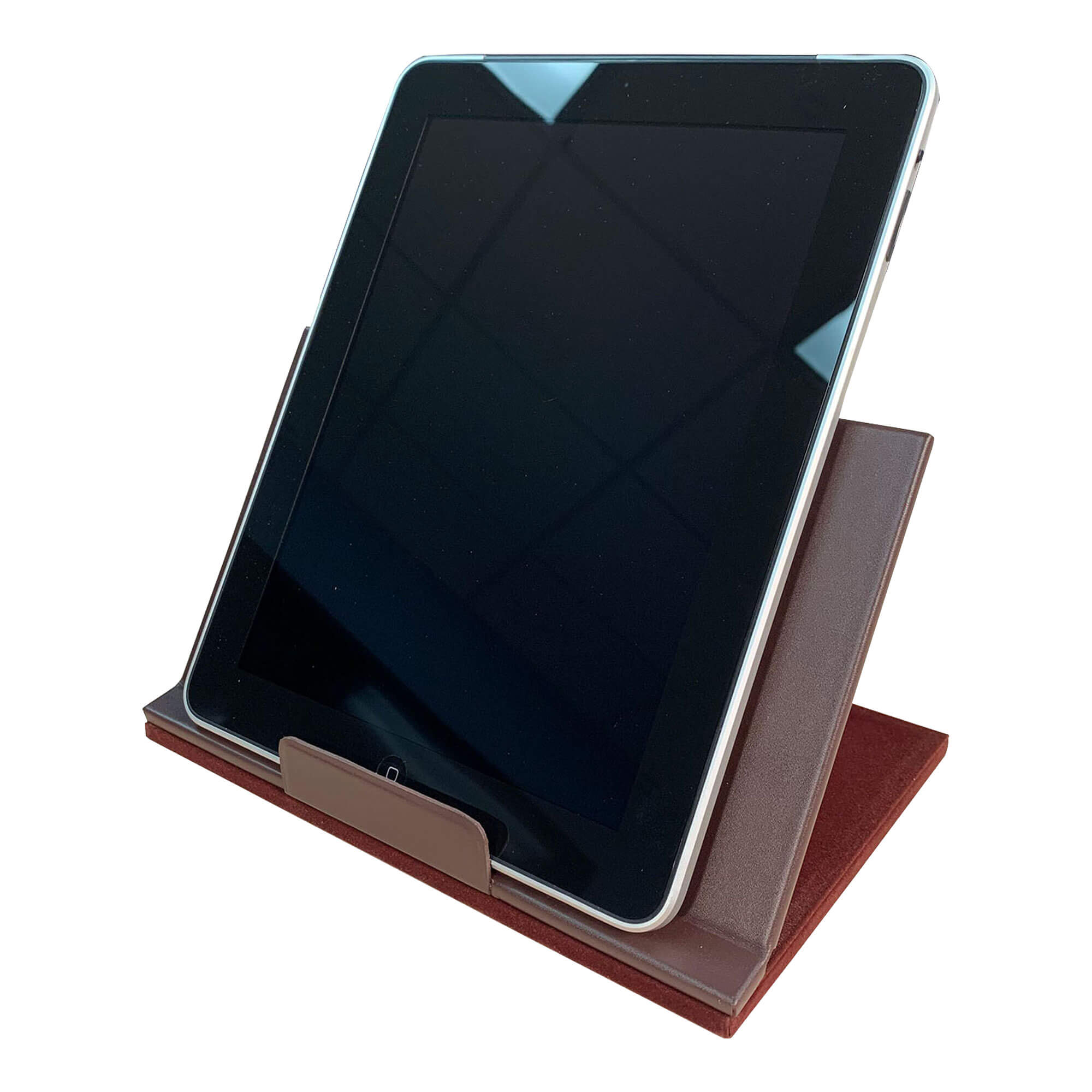 Chocolate Brown Leather Tablet Stand