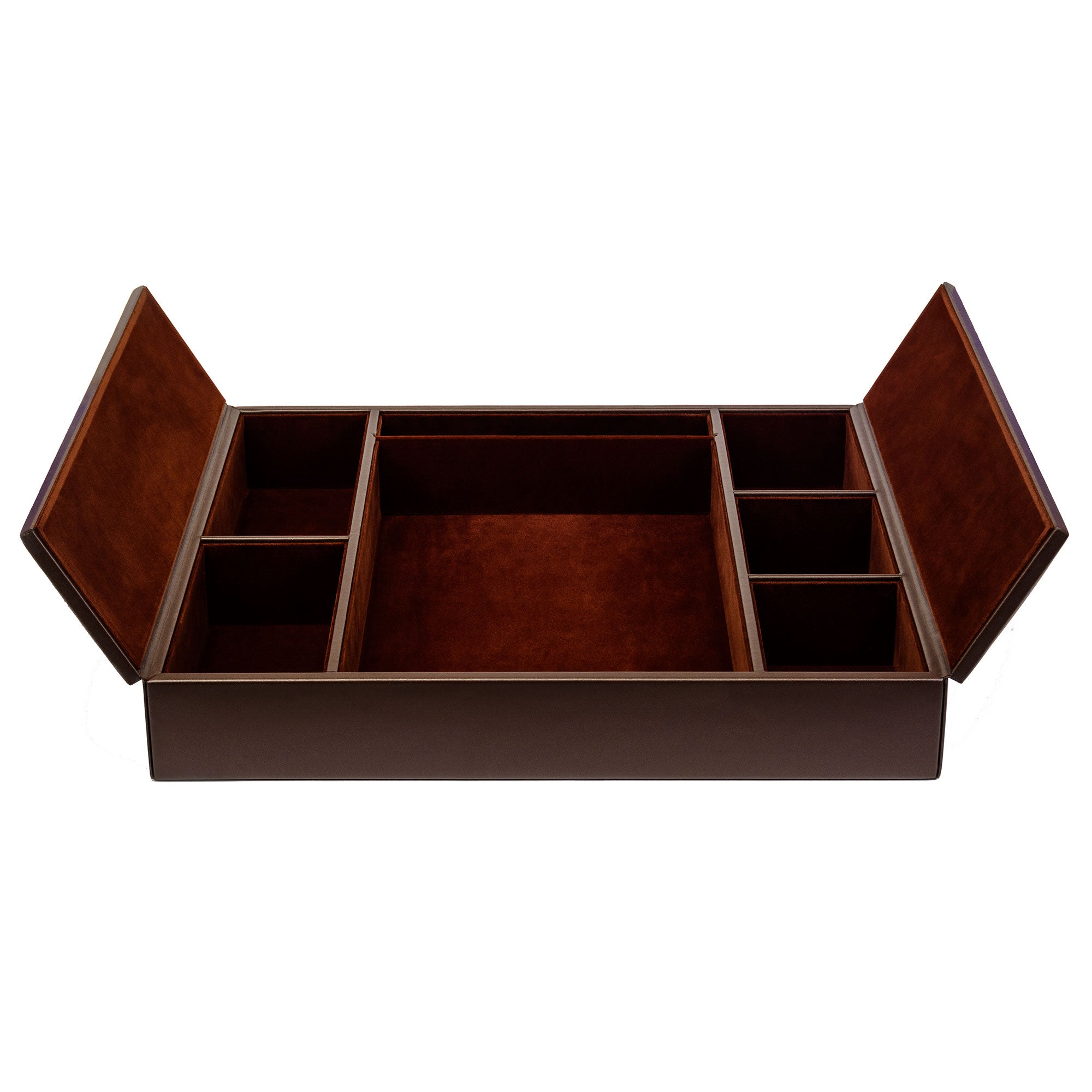 Chocolate Brown Leather Conference Room Organizer
