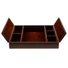 Chocolate Brown Leather Conference Room Organizer