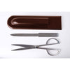 Chocolate Brown Leather Library Set With Silver Hardware