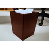 Dark Brown Bonded Leather Waste Basket, 14 Qt