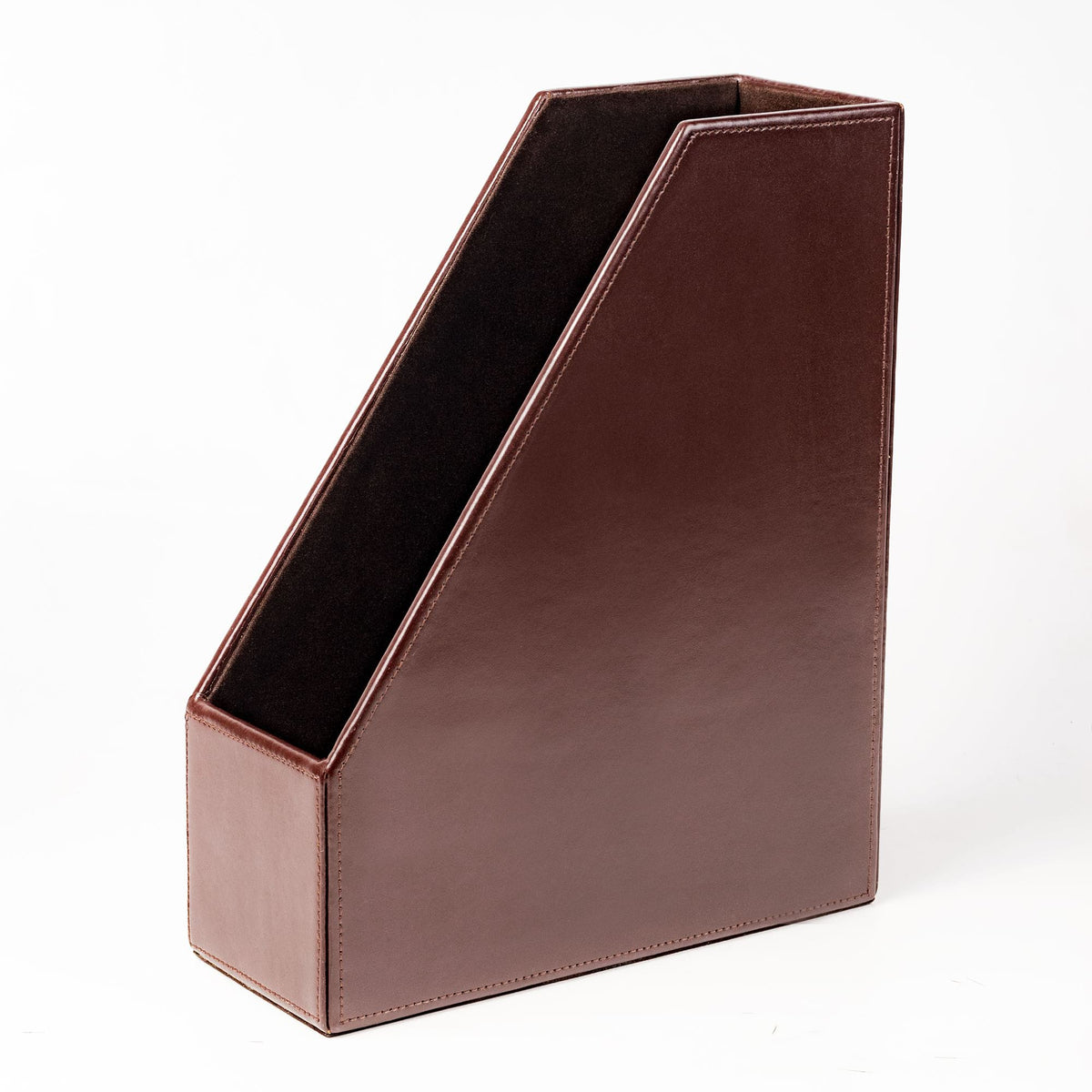 Dark Brown Bonded Leather Magazine Holder