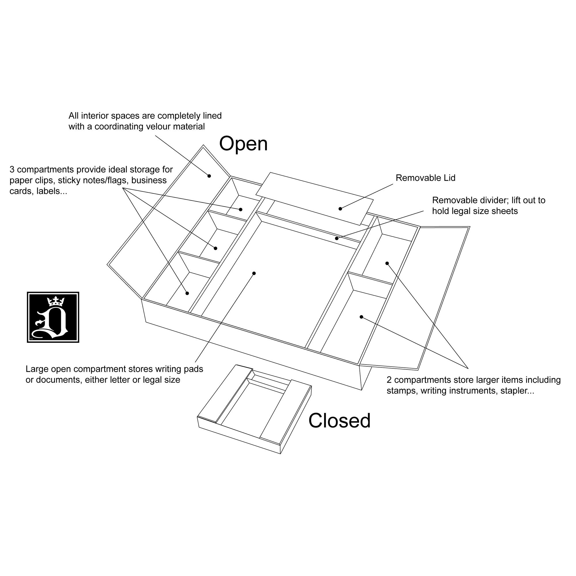 Gray Leatherette Conference Room Organizer