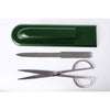 Dark Green Leather Library Set With Silver Hardware