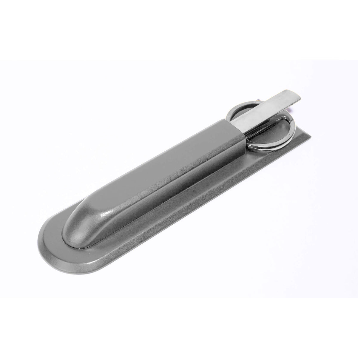 Gray Leather Library Set With Silver Hardware