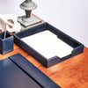 Navy Blue Bonded Leather Letter Tray