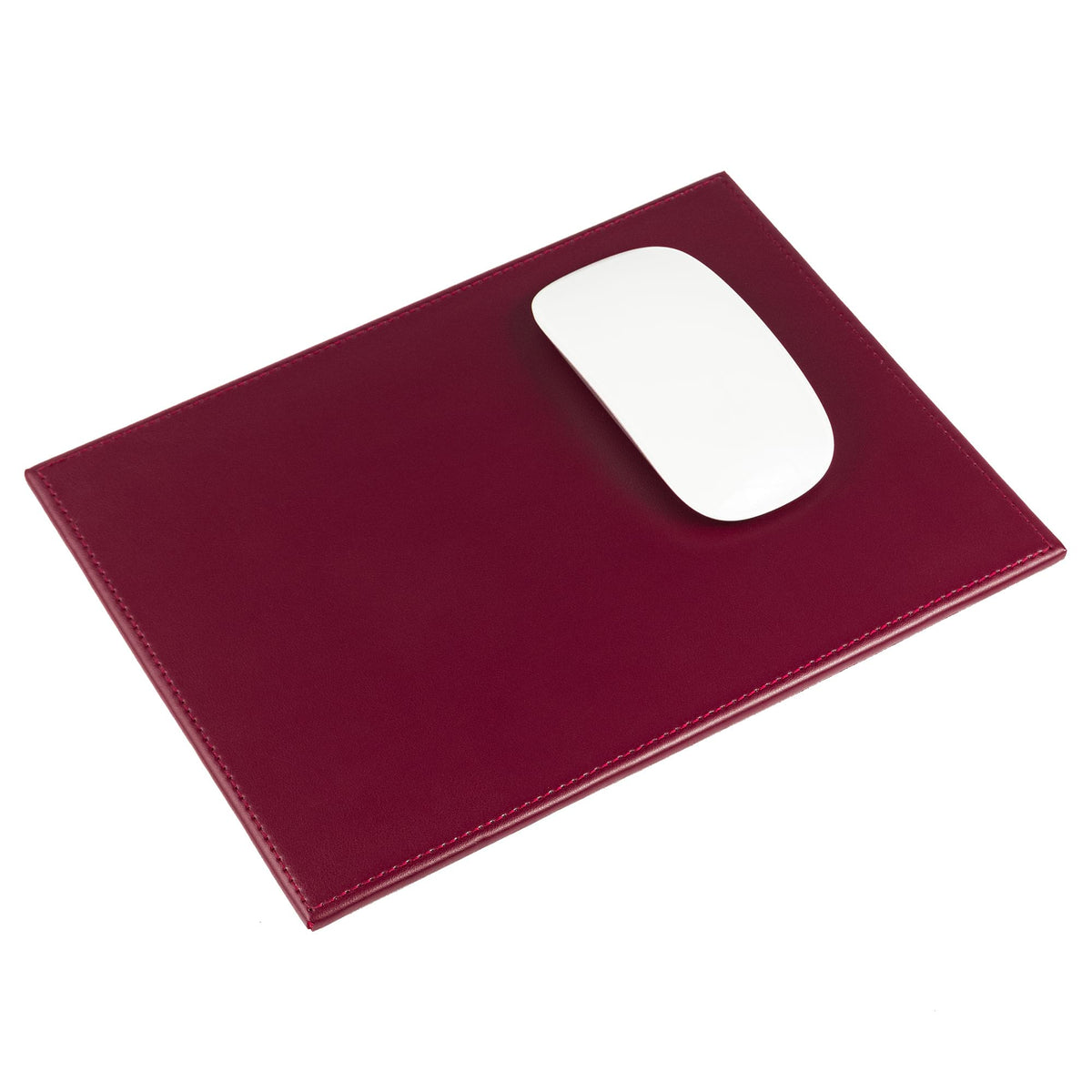 Burgundy Bonded Leather Mouse Pad