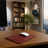 Burgundy Bonded Leather Mouse Pad