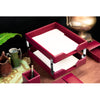 Burgundy Bonded Leather Letter Trays, Stacking Set, Silver