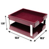 Burgundy Bonded Leather Letter Trays, Stacking Set, Silver
