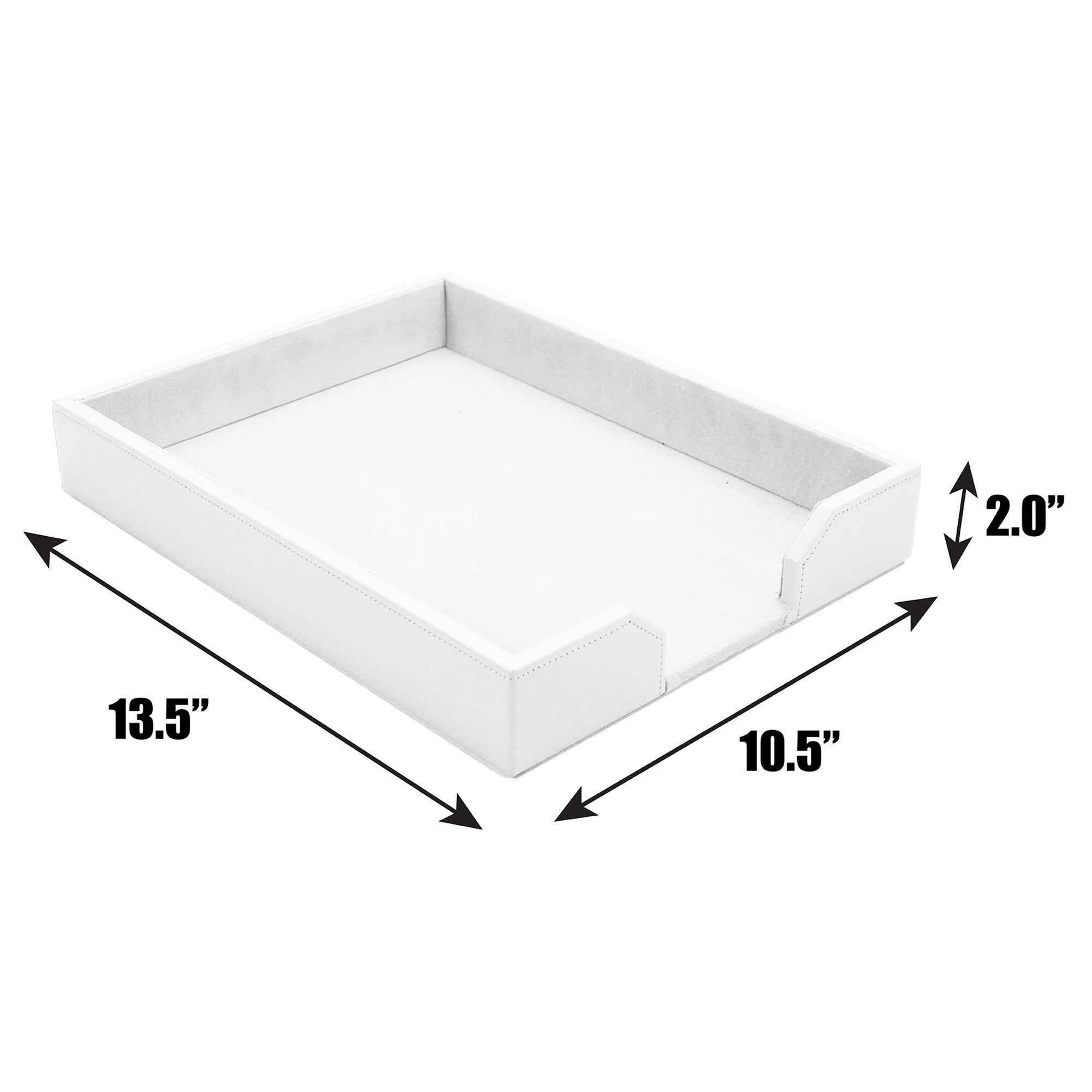 White Bonded Leather Letter Tray