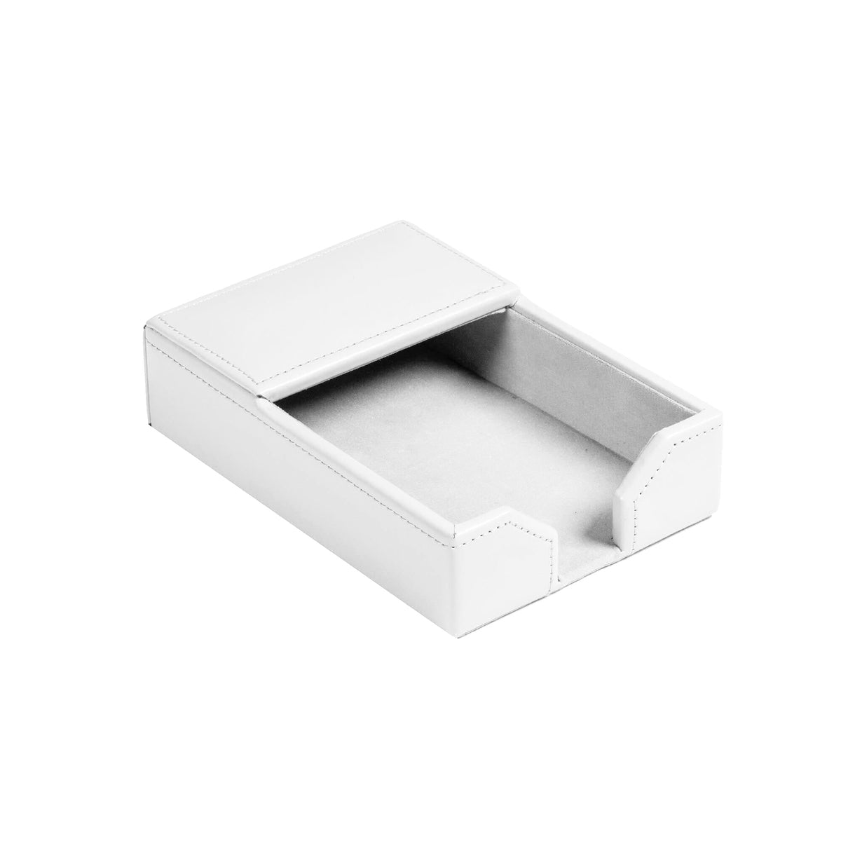 White Bonded Leather Memo Holder