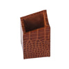 Protacini Cognac Brown Italian Crocodile Leather Pencil Cup
