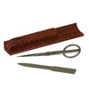Protacini Cognac Brown Italian Crocodile Leather Library Set - Silver