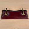 Burgundy Leather with Black Trim Double Pen Stand