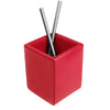 Red Bonded Leather Pencil Cup