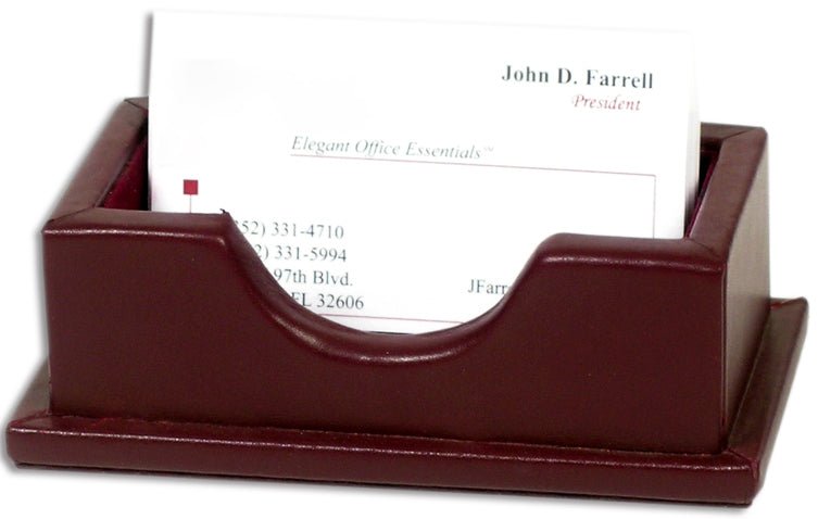 Burgundy Leather Business Card Holder
