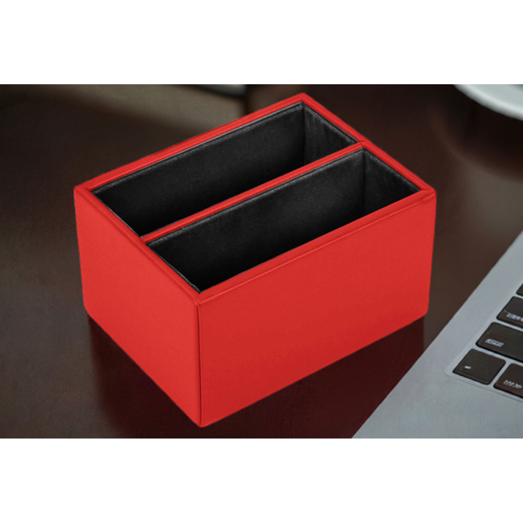 Red Leather 10pc Coaster Holder
