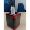 Mahogany (Rosewood) & Black Leather Pencil Cup
