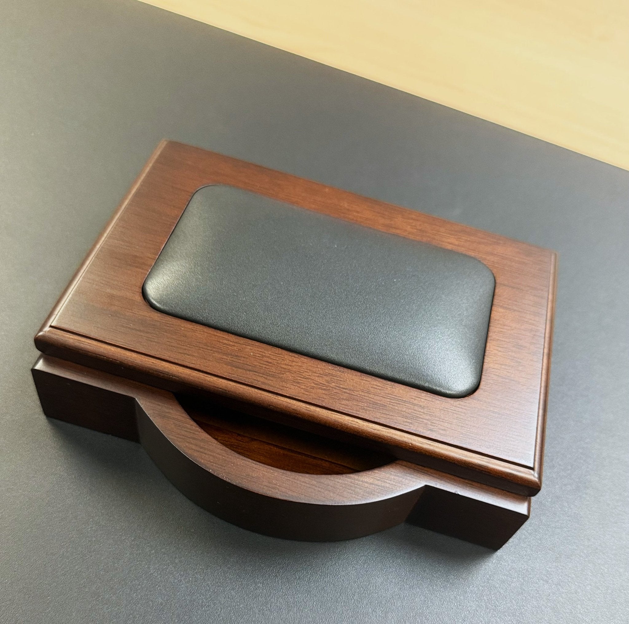 Espresso and Black Leather 5-piece Desk Set with 38 x 24 Desk Pad