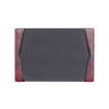Black and red leather-bound desk pad on a white background