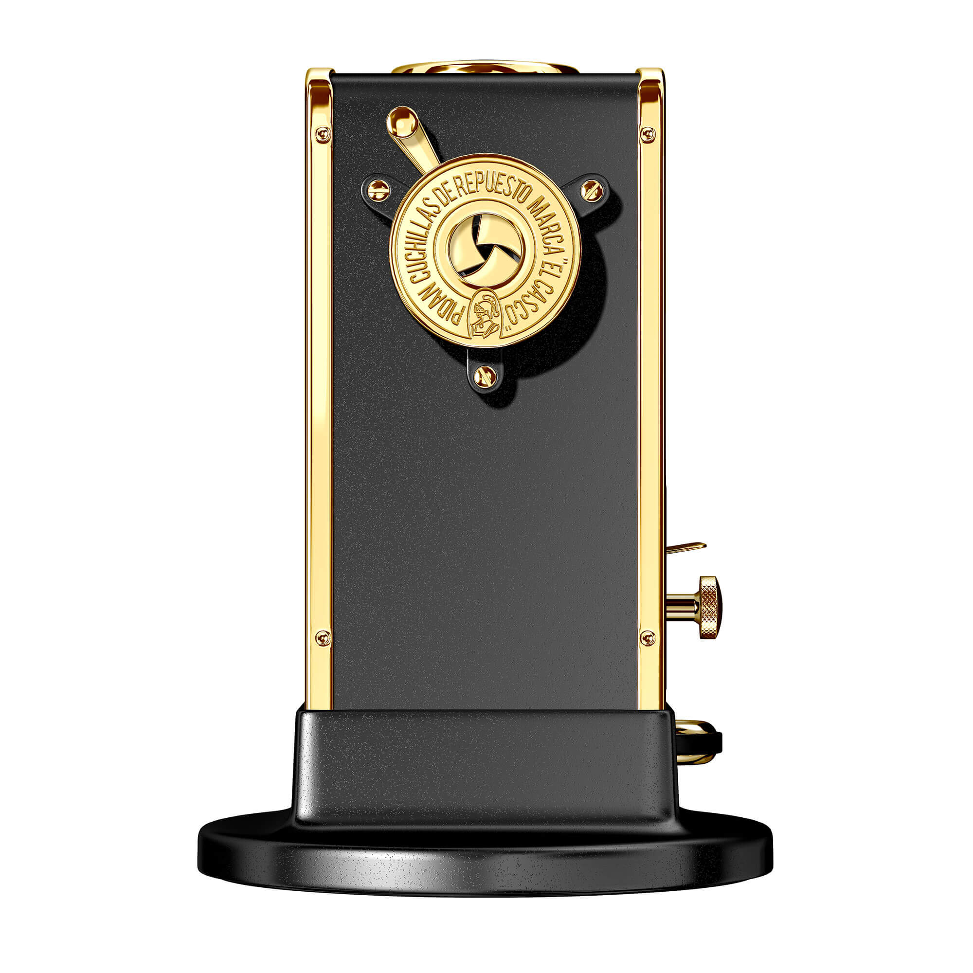 El Casco 23 Kt Gold And Black Pencil Sharpener With Base /side Load