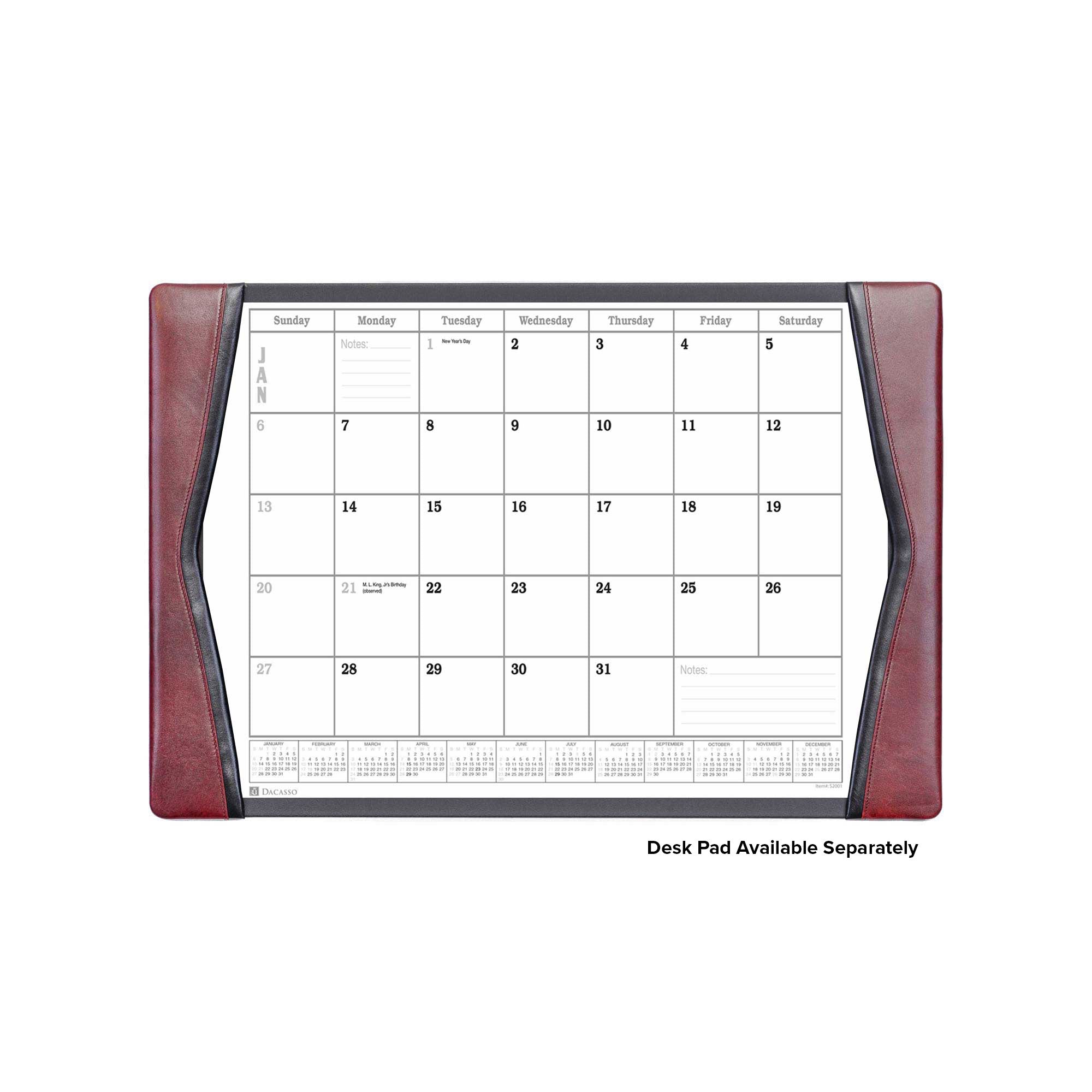 Calendar with a red border