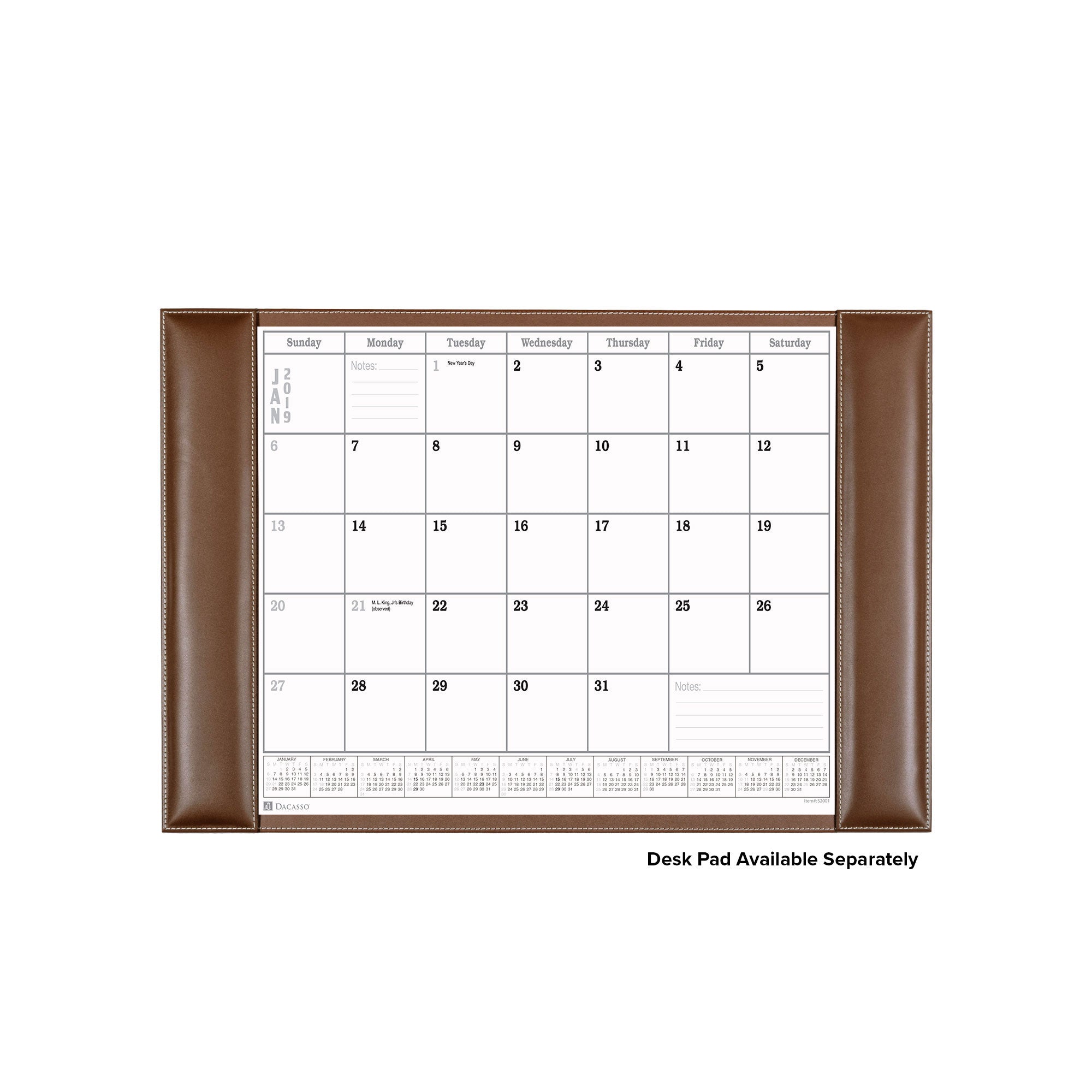 Calendar with brown frame