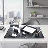 Classic Black Leather 8pc Desk Set, Gold Accent