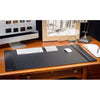 Classic Black Leather 8pc Desk Set, Gold Accent